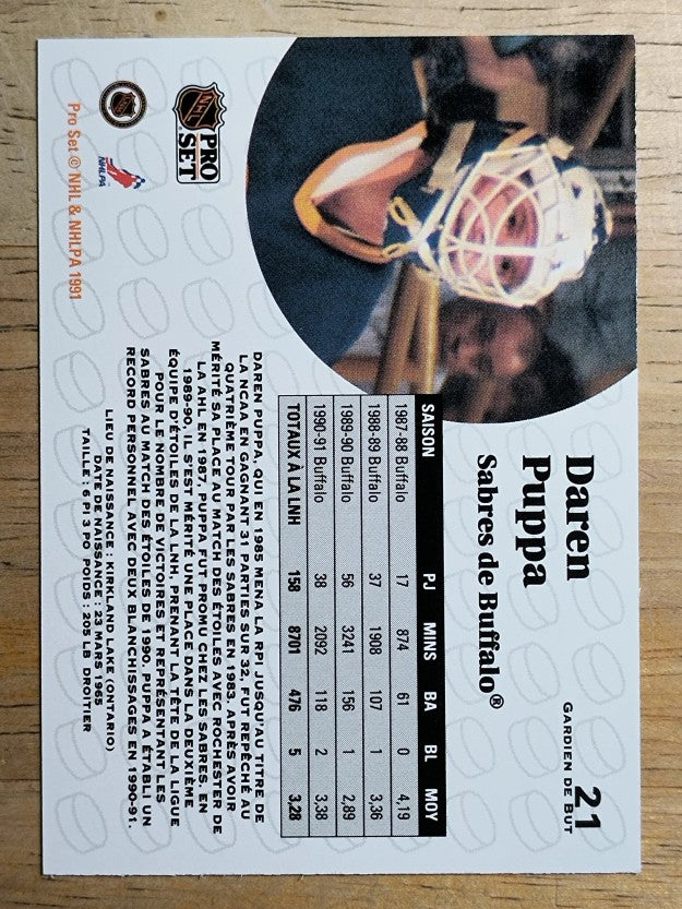 1991-92 Pro Set French #21 Daren Puppa