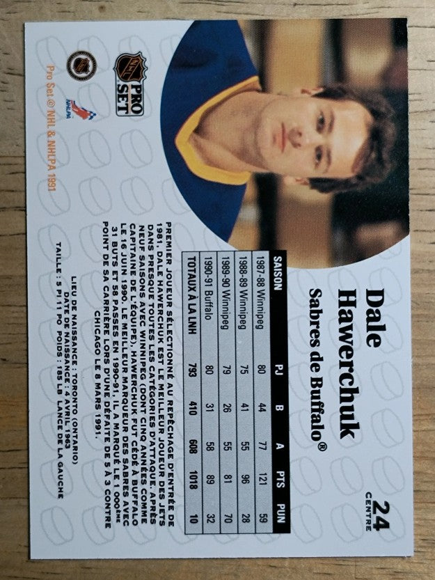 1991-92 Pro Set French #24 Dale Hawerchuk