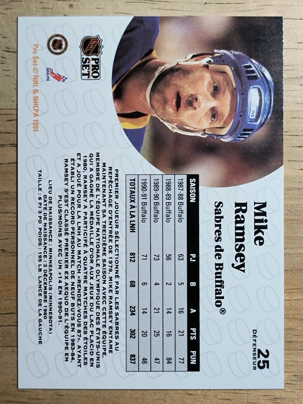 1991-92 Pro Set French #25 Mike Ramsey