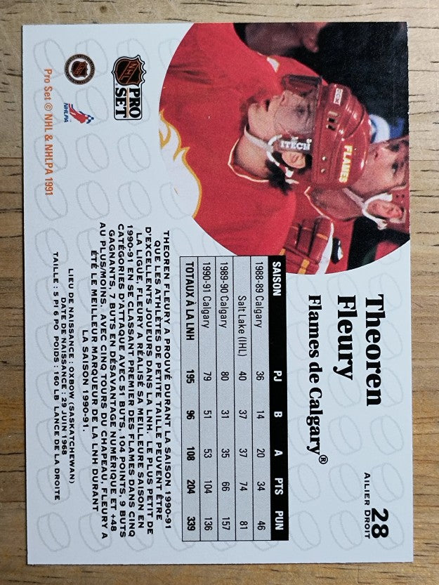 1991-92 Pro Set French #28 Theo Fleury