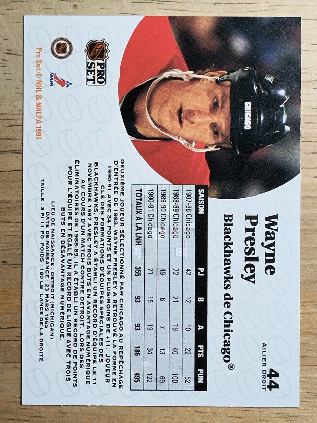 1991-92 Pro Set French #44 Wayne Presley