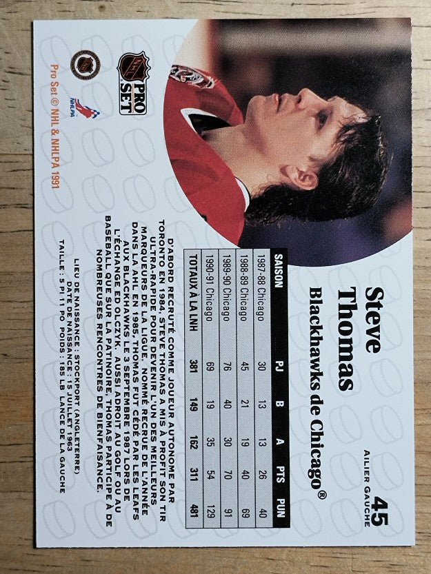 1991-92 Pro Set French #45 Steve Thomas