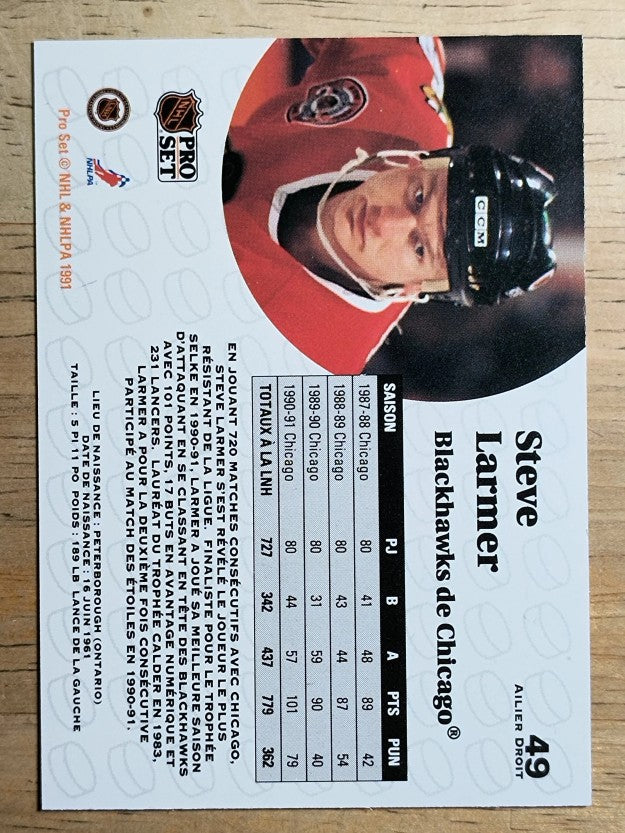 1991-92 Pro Set French #49 Steve Larmer