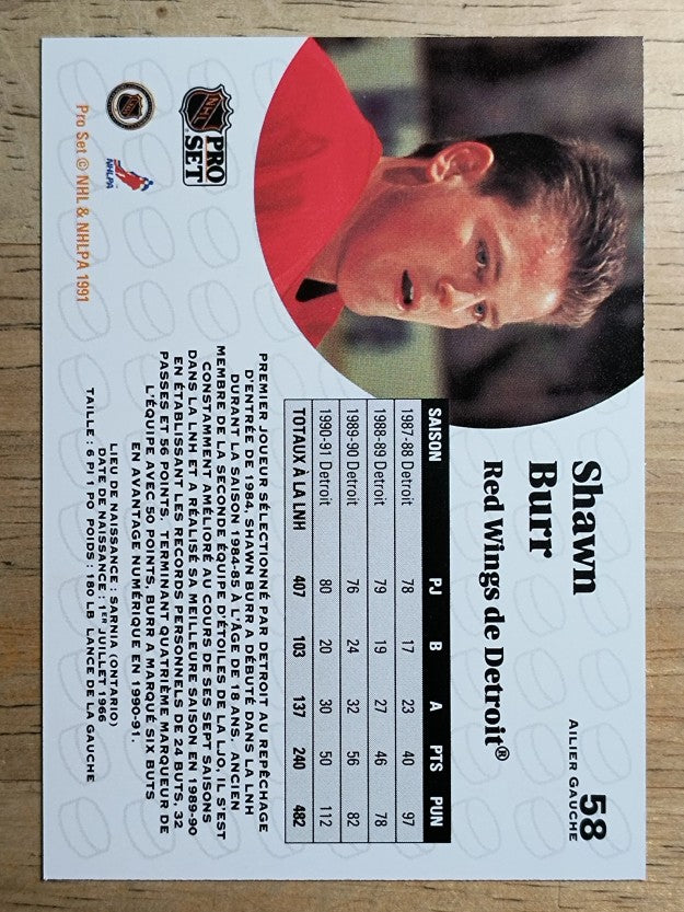 1991-92 Pro Set French #58 Shawn Burr