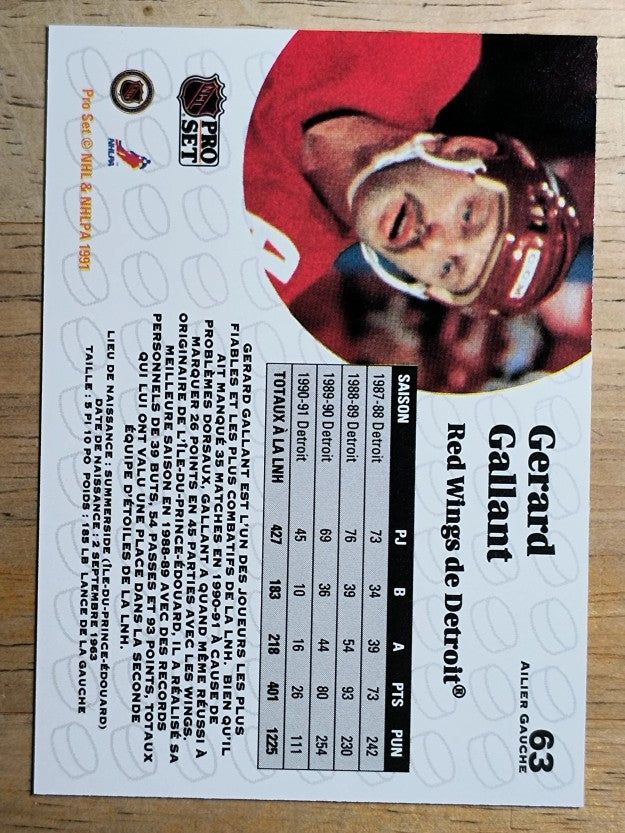 1991-92 Pro Set French #63 Gerard Gallant