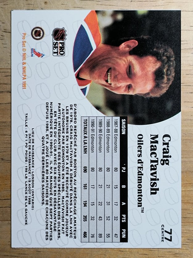 1991-92 Pro Set French #77 Craig MacTavish