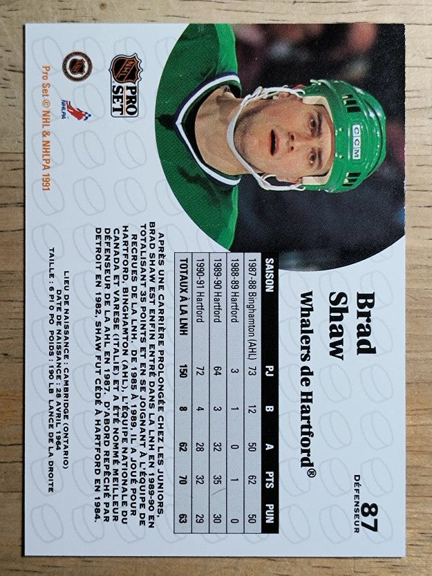 1991-92 Pro Set French #87 Brad Shaw