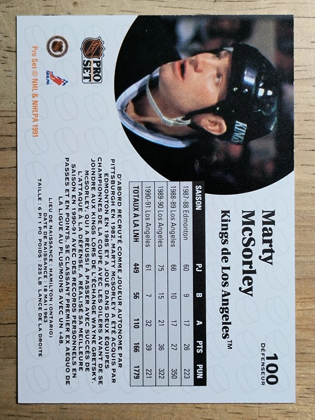 1991-92 Pro Set French #100 Marty McSorley