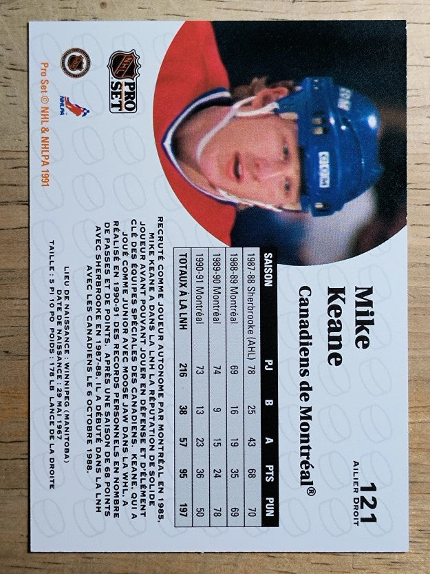 1991-92 Pro Set French #121 Mike Keane