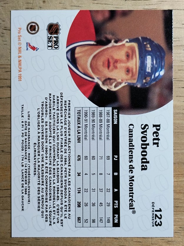 1991-92 Pro Set French #123 Petr Svoboda