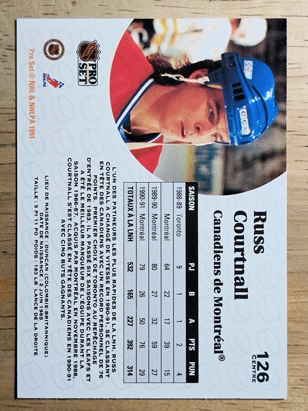 1991-92 Pro Set French #126 Russ Courtnall