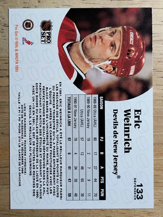 1991-92 Pro Set French #133 Eric Weinrich