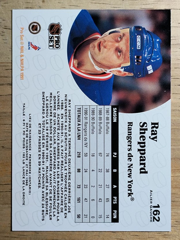 1991-92 Pro Set French #162 Ray Sheppard