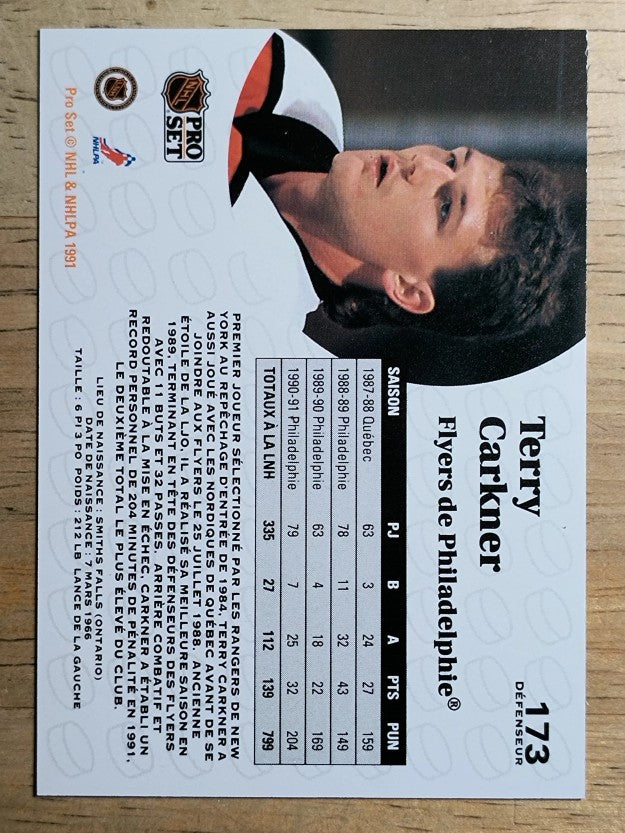 1991-92 Pro Set French #173 Terry Carkner