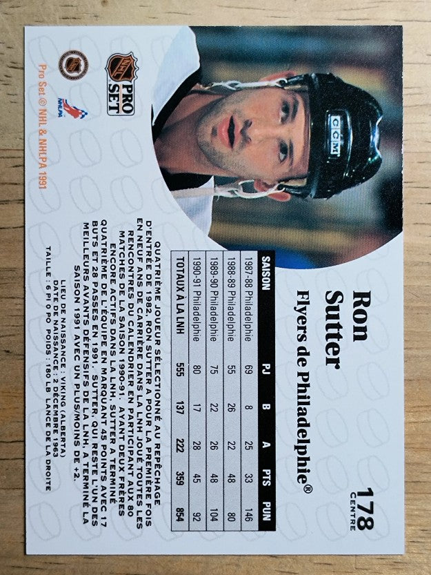1991-92 Pro Set French #178 Ron Sutter