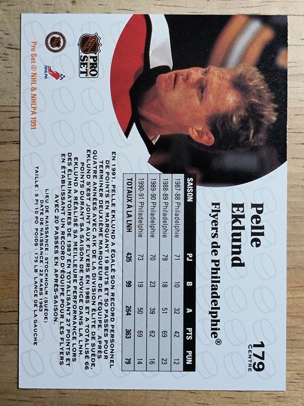 1991-92 Pro Set French #179 Pelle Eklund