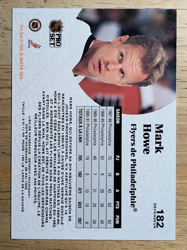 1991-92 Pro Set French #182 Mark Howe