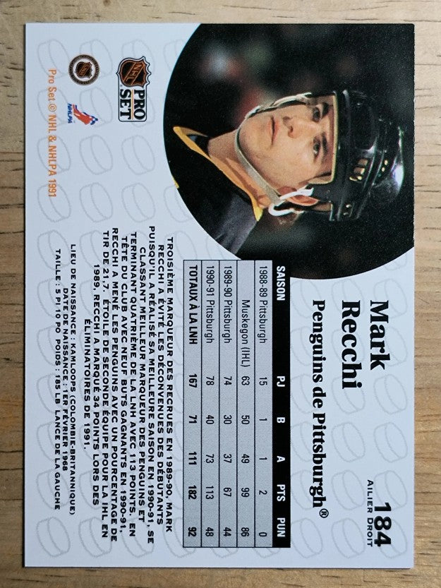 1991-92 Pro Set French #184 Mark Recchi