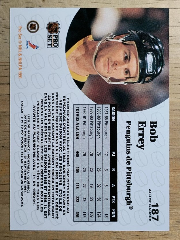 1991-92 Pro Set French #187 Bob Errey