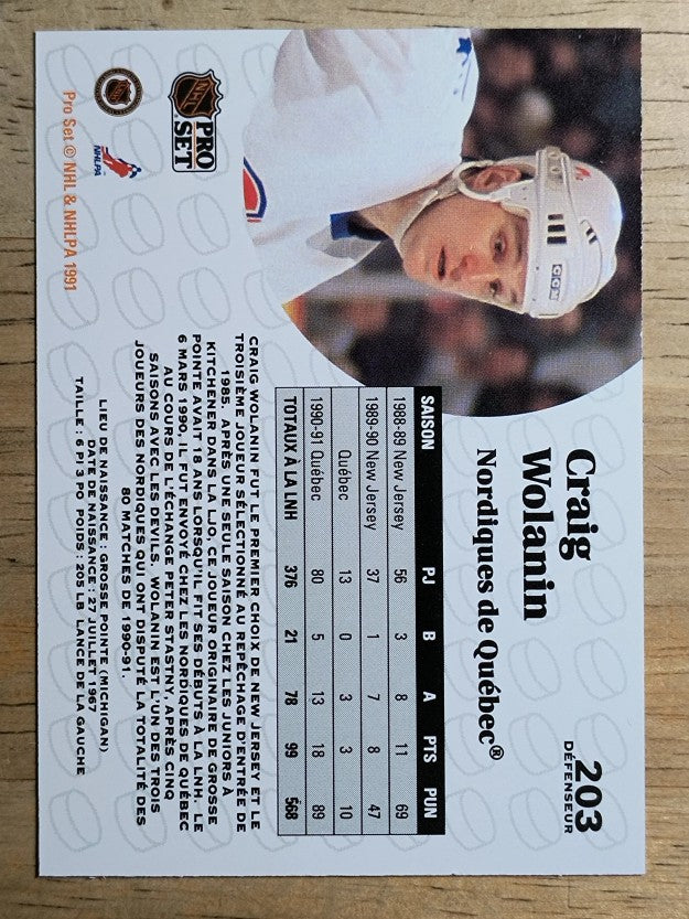 1991-92 Pro Set French #203 Craig Wolanin