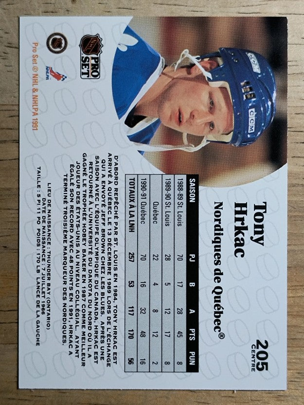1991-92 Pro Set French #205 Tony Hrkac
