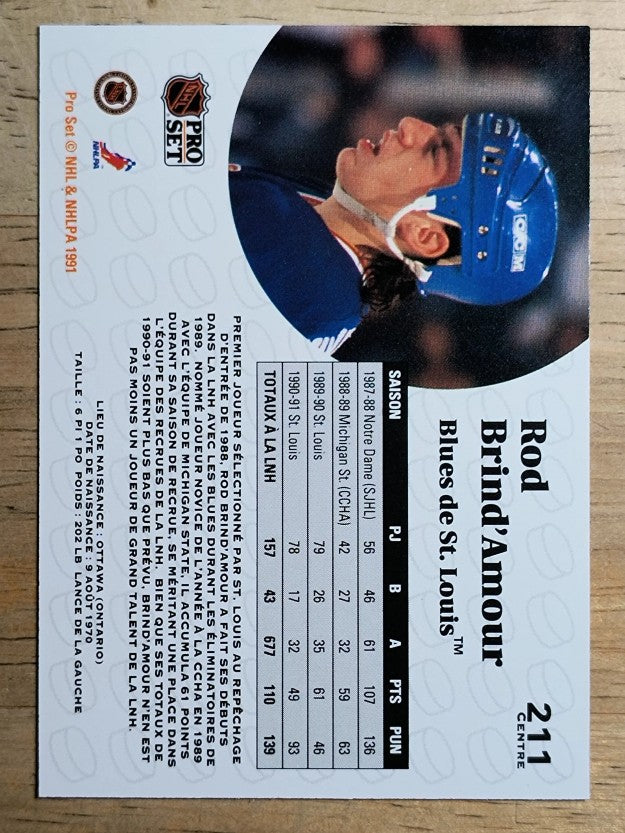 1991-92 Pro Set French #211 Rod Brind'Amour