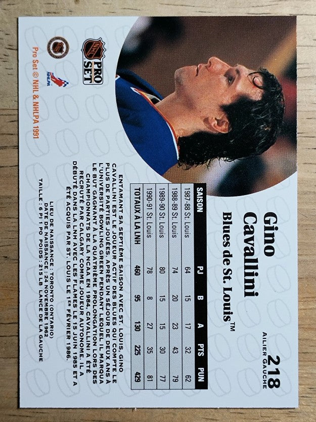 1991-92 Pro Set French #218 Gino Cavallini