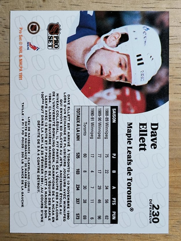 1991-92 Pro Set French #230 Dave Ellett