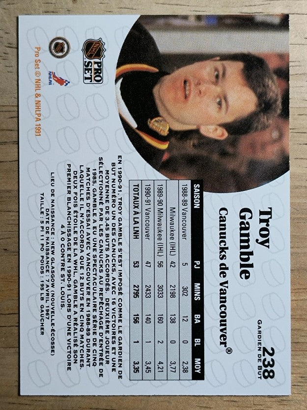 1991-92 Pro Set French #238 Troy Gamble