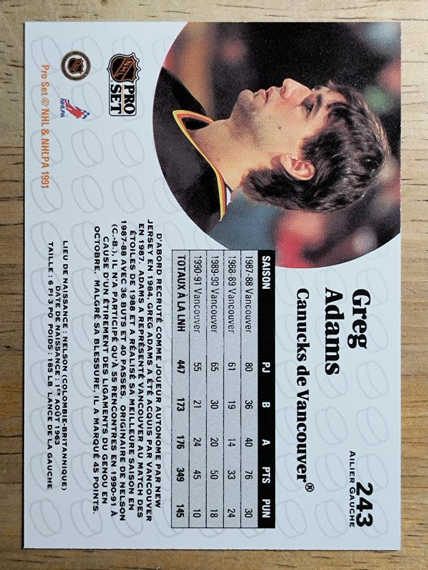 1991-92 Pro Set French #243 Greg Adams