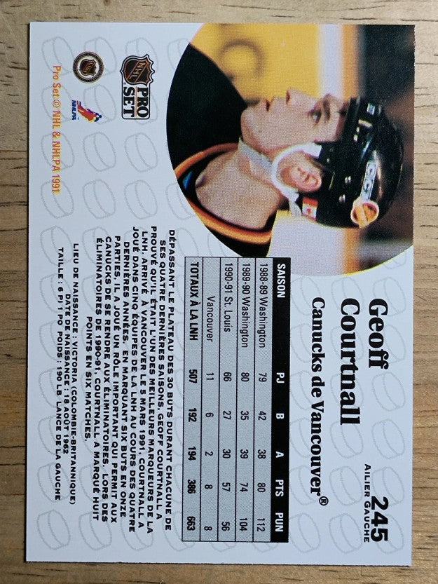 1991-92 Pro Set French #245 Geoff Courtnall