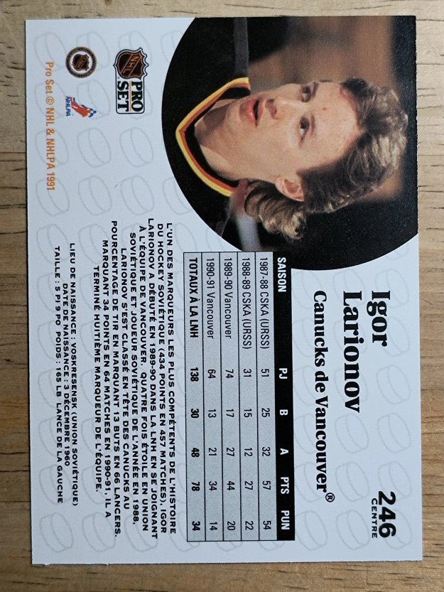 1991-92 Pro Set French #246 Igor Larionov