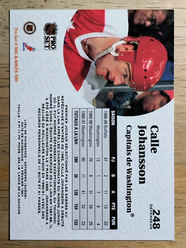 1991-92 Pro Set French #248 Calle Johansson