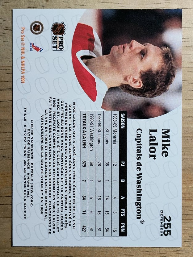 1991-92 Pro Set French #255 Mike Lalor