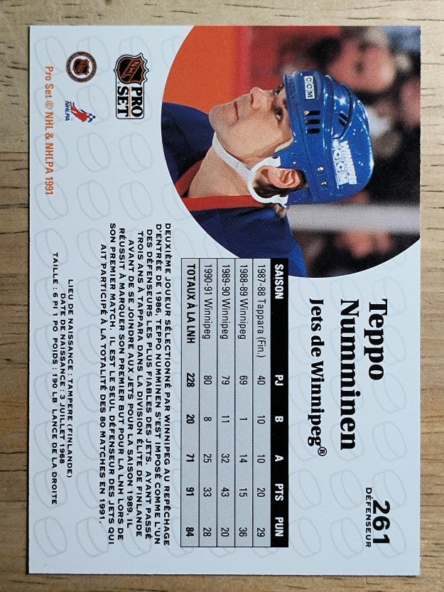 1991-92 Pro Set French #261 Teppo Numminen