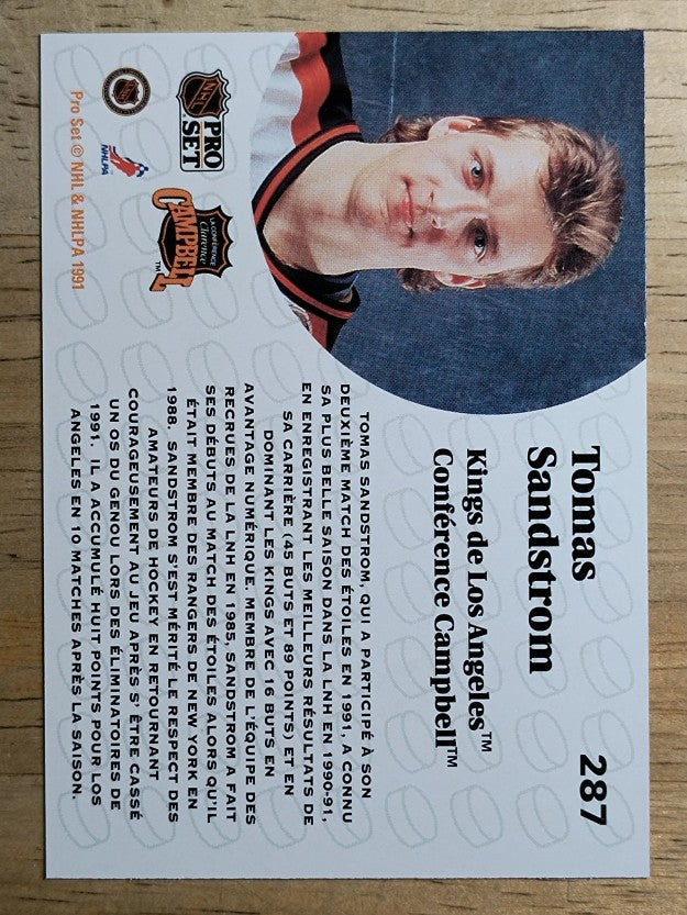 1991-92 Pro Set French #287 Tomas Sandstrom AS