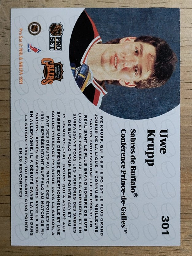 1991-92 Pro Set French #301 Uwe Krupp AS