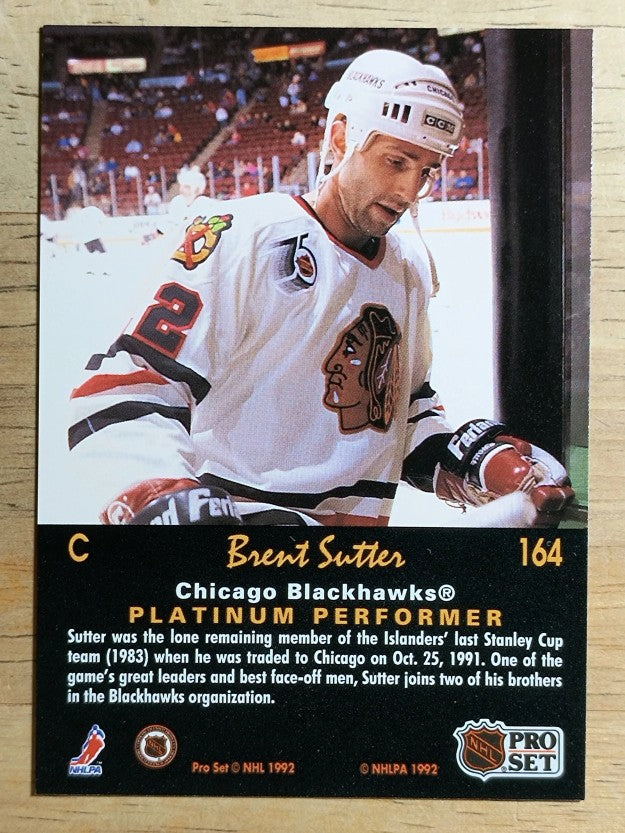 1991-92 Pro Set Platinum #164 Brent Sutter