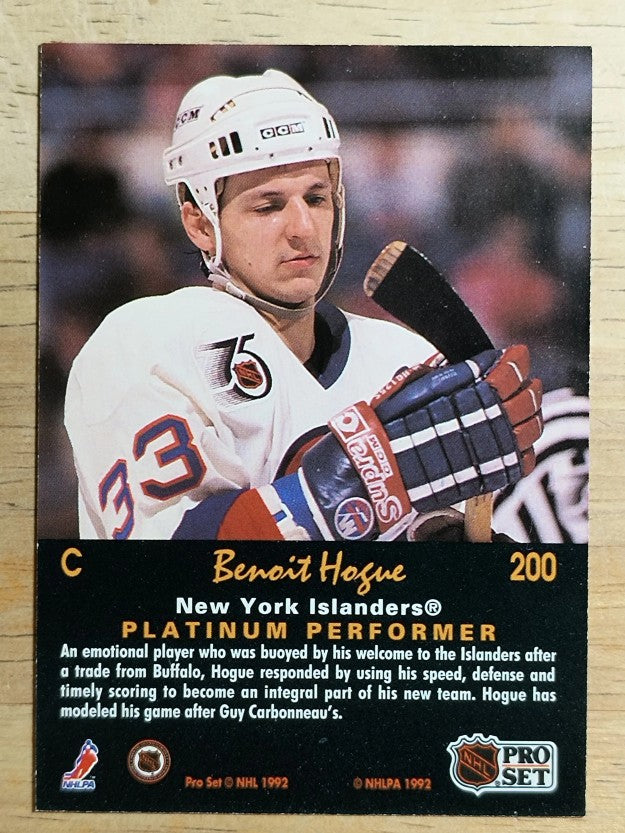 1991-92 Pro Set Platinum #200 Benoit Hogue