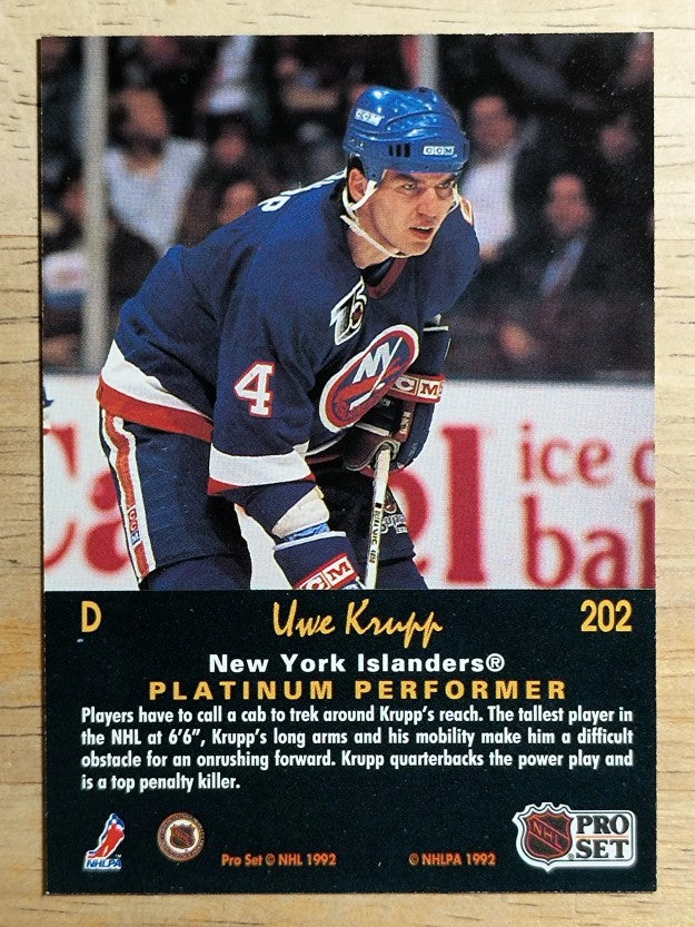 1991-92 Pro Set Platinum #202 Uwe Krupp