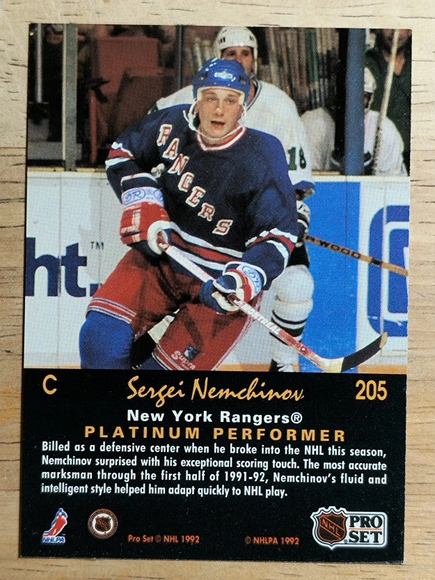 1991-92 Pro Set Platinum #205 Sergei Nemchinov
