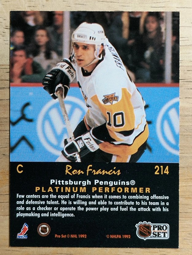 1991-92 Pro Set Platinum #214 Ron Francis