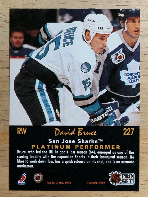 1991-92 Pro Set Platinum #227 David Bruce RC