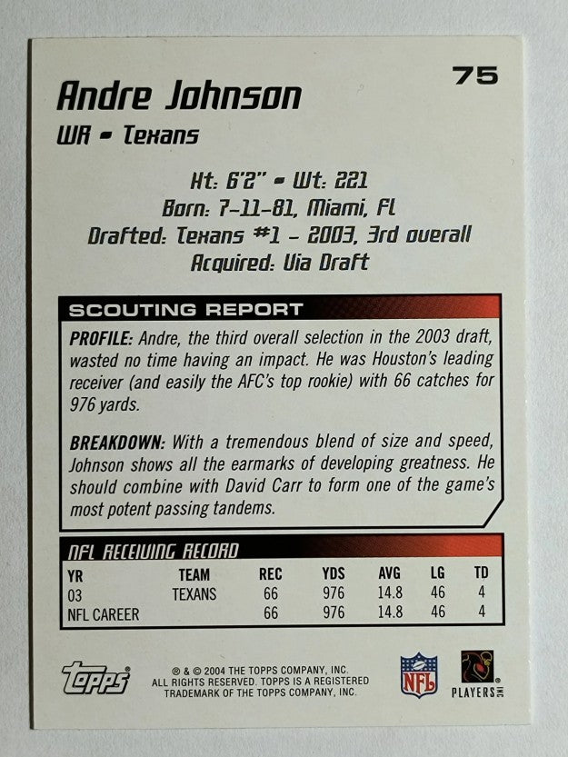 2004 Topps Draft Picks and Prospects #75 Andre Johnson