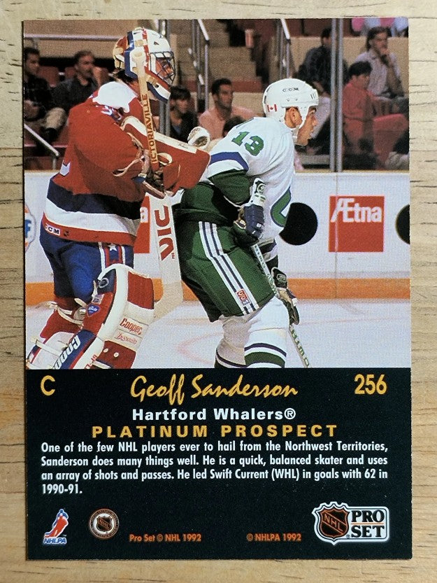 1991-92 Pro Set Platinum #256 Geoff Sanderson RC