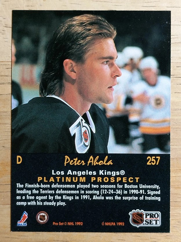 1991-92 Pro Set Platinum #257 Peter Ahola RC