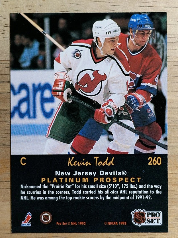 1991-92 Pro Set Platinum #260 Kevin Todd RC