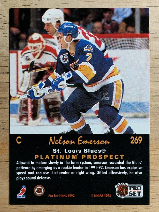 1991-92 Pro Set Platinum #269 Nelson Emerson