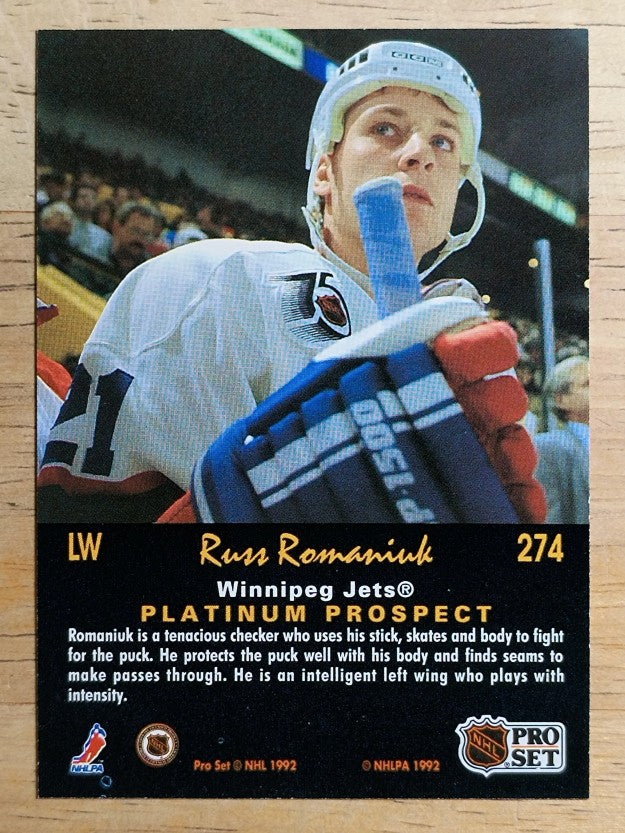 1991-92 Pro Set Platinum #274 Russ Romaniuk RC