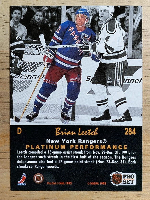 1991-92 Pro Set Platinum #284 Brian Leetch PP